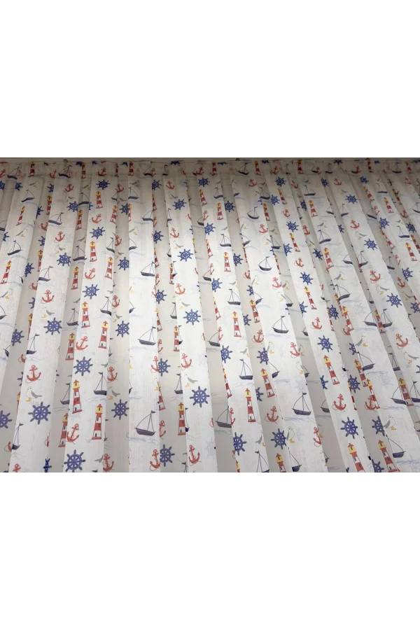 NİVEMESHOME HYL00009.801 PRD55293 КОМПЛЕКТ ДЕТСКОЙ КОМНАТЫ С УЗОРОМ КОРАБЛЯ, ПОЛОТЕНЦЕ ДЛЯ ШТОР С УШАМИ 1/2.5 PILE APM