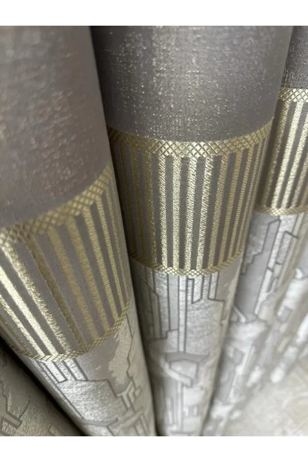 NİVEMESHOME İNCİ V-5431 1/3 SIK PİLE GRİ FON PERDE APM