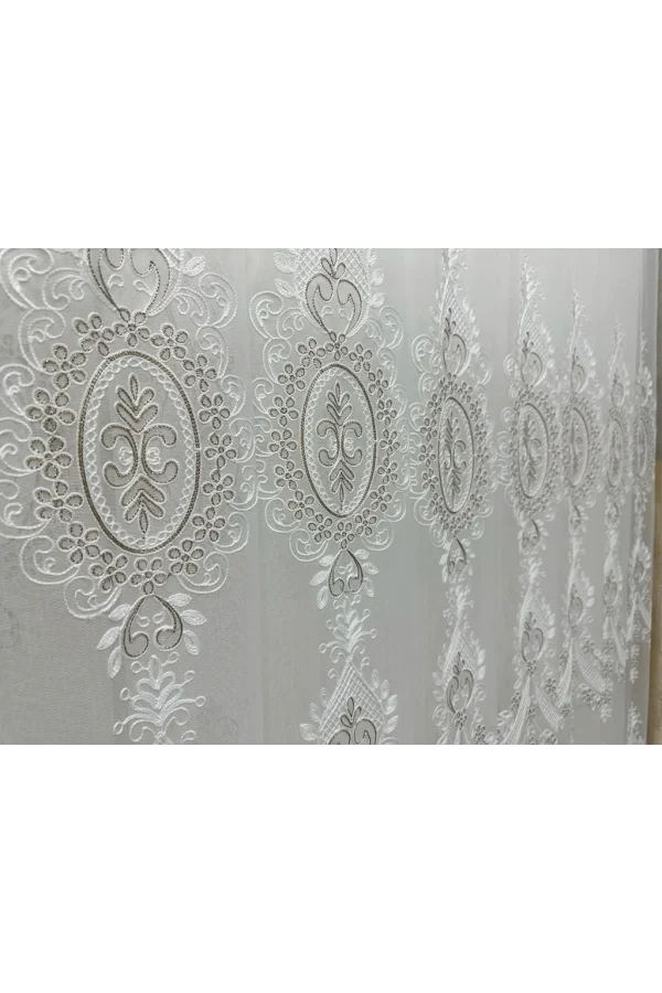 NİVEMESHOME ÍREM 1/3 TELA BLANCA DE TUL CON PLIEGUES APARENTE