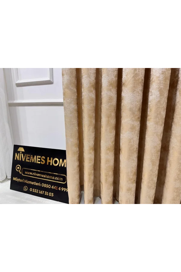 NİVEMESHOME ISTANBUL V-401 ЗОЛОТО 1/3 ЩЕЛКАЛЬНАЯ ТКАНАЯ ШТОРА APM