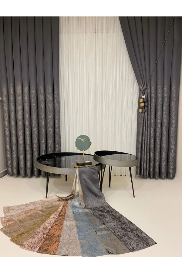 NİVEMESHOME JUNDA GRAU 1/3 DICK BÜNTEL VORHANG APM