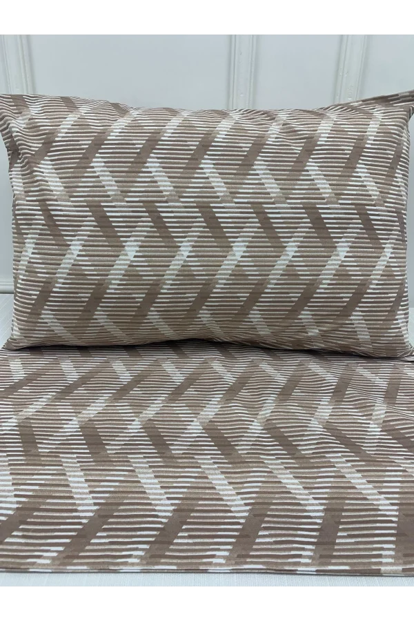 NİVEMESHOME الوسادة المزدوجة بنمط الخطوط البنية ذات الغطاء بقياس 50X70