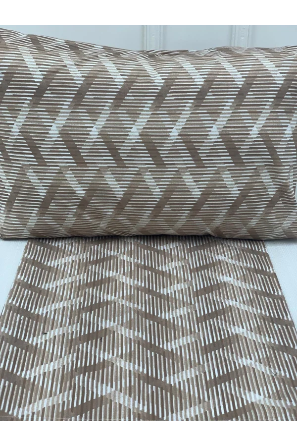 NİVEMESHOME الوسادة المزدوجة بنمط الخطوط البنية ذات الغطاء بقياس 50X70