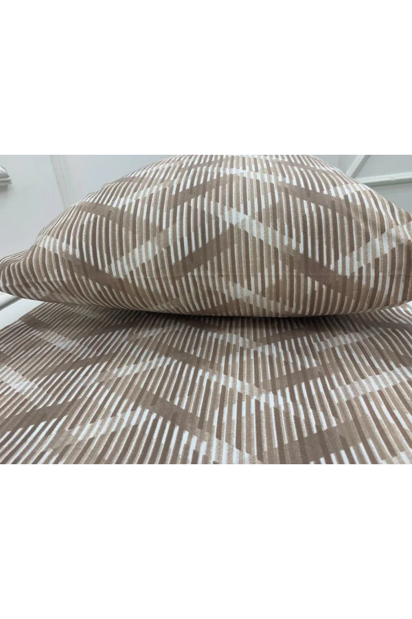 NİVEMESHOME الوسادة المزدوجة بنمط الخطوط البنية ذات الغطاء بقياس 50X70