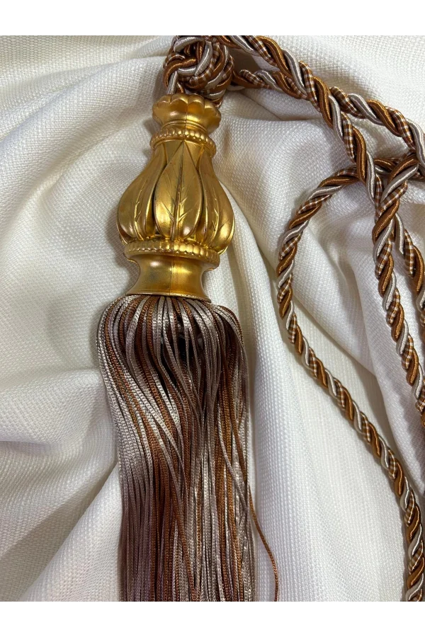 NİVEMESHOME الستارة المختلطة بين القهوة والفيزون مع جمع سقف الجلد.