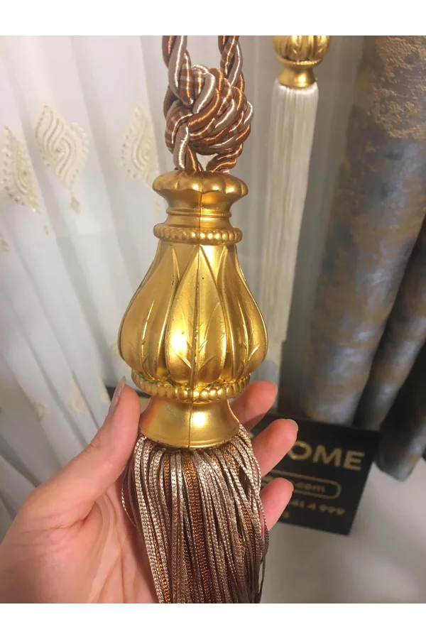 NİVEMESHOME الستارة المختلطة بين القهوة والفيزون مع جمع سقف الجلد.