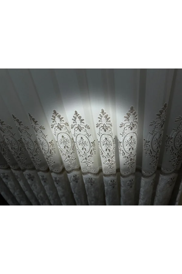 NİVEMESHOME VELVET DRIPPING 1/3 DENSE PLEATED TULLE CURTAIN APM