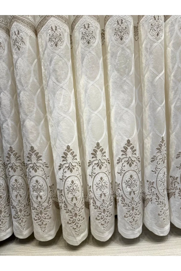 NİVEMESHOME VELVET DRIPPING 1/3 DENSE PLEATED TULLE CURTAIN APM