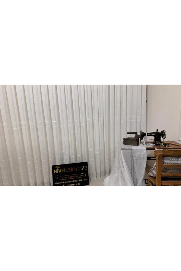 NİVEMESHOME KARAN GOLD 1/3 SIK PİLELİ TÜLL RANDEVO PERDE APM