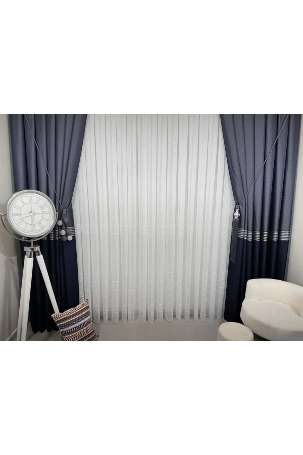 NİVEMESHOME KARAN SILBER 1/3 GEFALTETER TÜLL VORHANG APM