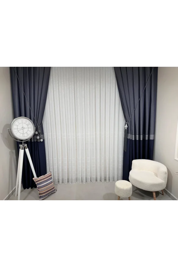 NİVEMESHOME KARAN SILBER 1/3 GEFALTETER TÜLL VORHANG APM