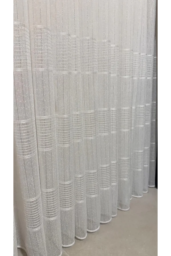 NİVEMESHOME KARAN SILBER 1/3 GEFALTETER TÜLL VORHANG APM