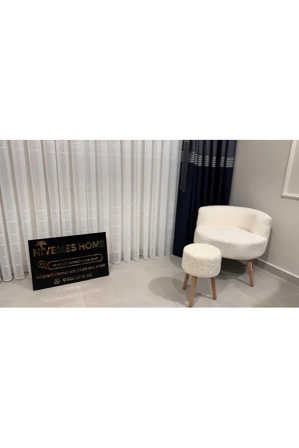 NİVEMESHOME KARAN SILBER 1/3 GEFALTETER TÜLL VORHANG APM