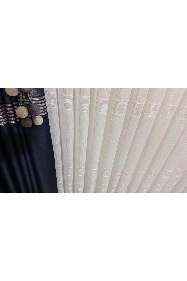NİVEMESHOME KARAN SILBER 1/3 GEFALTETER TÜLL VORHANG APM
