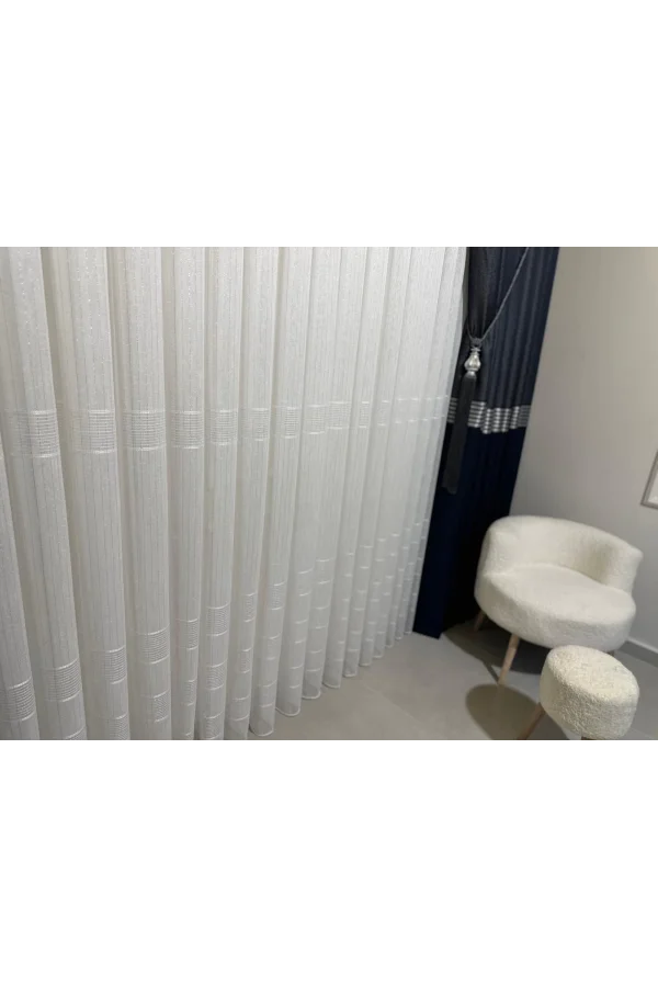 NİVEMESHOME KARAN SILBER 1/3 GEFALTETER TÜLL VORHANG APM