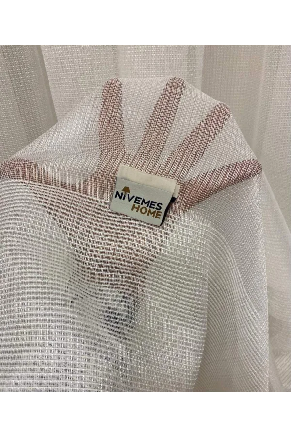 NİVEMESHOME KARE DESIGNS 1/3 DENSE PLEATED MODERN TÜL CURTAIN APM