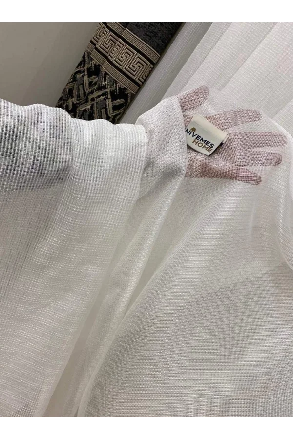NİVEMESHOME KARE DESIGNS 1/3 DENSE PLEATED MODERN TÜL CURTAIN APM