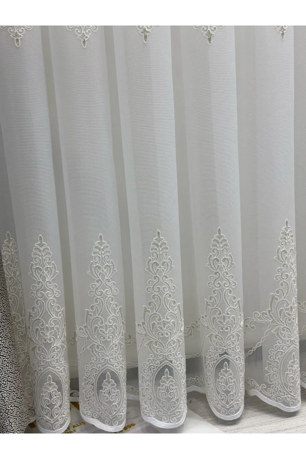 NİVEMESHOME KAREL GOLD DETAYLI 4529 1/3 SIK PİLELİ TÜL PERDE APM