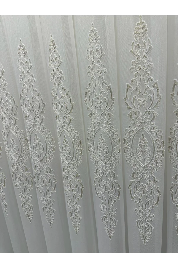 NİVEMESHOME KAREL GOLD DETAYLI 4529 1/3 SIK PİLELİ TÜL PERDE APM