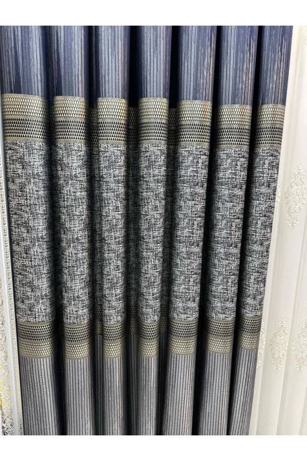 NİVEMESHOME KEHRİBAR FT614162 GÜMÜŞ 1/3 SIK PİLELİ FON PERDE APM