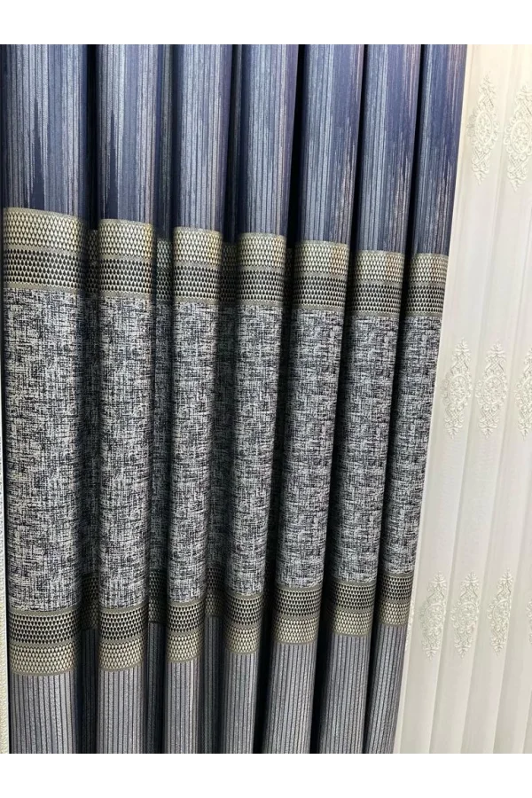 NİVEMESHOME KEHRİBAR FT614162 GÜMÜŞ 1/3 SIK PİLELİ FON PERDE APM