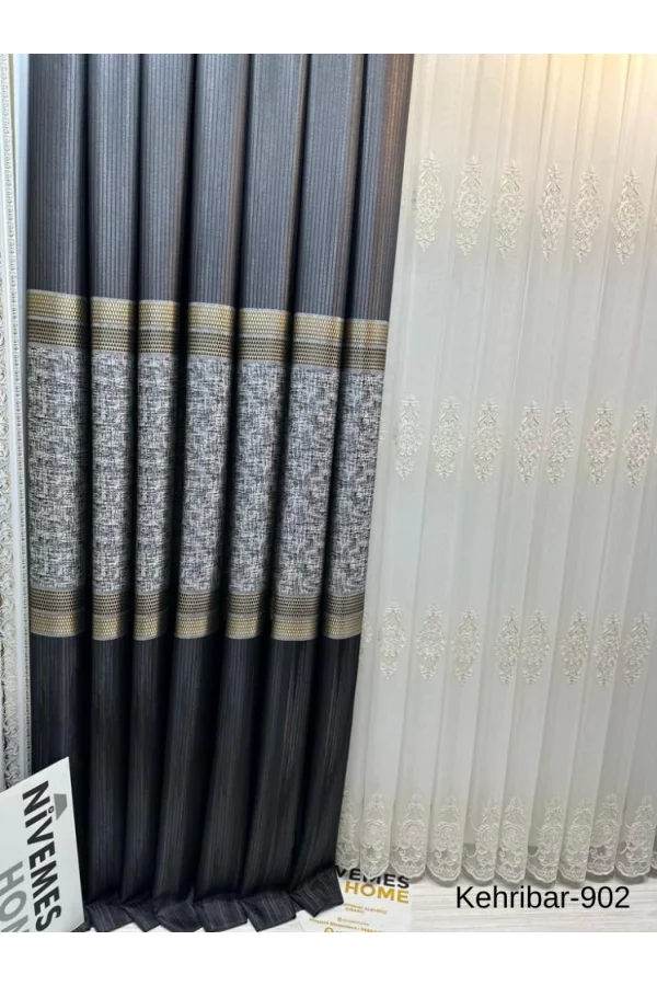 NİVEMESHOME KEHRİBAR FT614162 NERO V-902 TENDA PANNELLO FONESTRA TENDA APM
