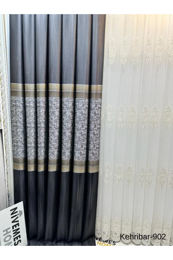 NİVEMESHOME KEHRİBAR FT614162 NERO V-902 TENDA PANNELLO FONESTRA TENDA APM