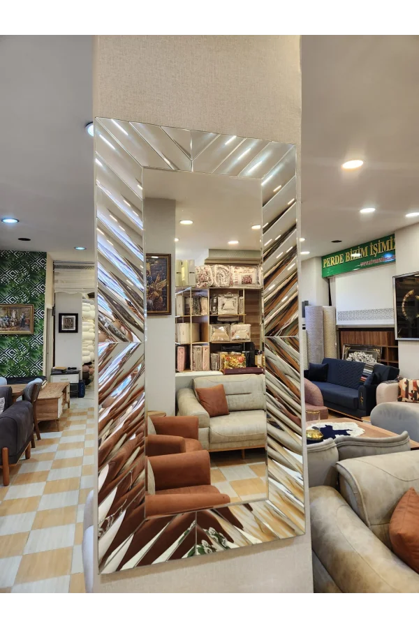 NİVEMESHOME KESİK ÇİZGİLİ 75X150 DEKORATİF BOY AYNASI