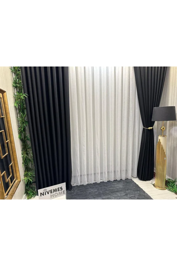 NİVEMESHOME KETEN 1/2,5 SIK PİLELİ YENİ SEZON TÜL PERDE APM