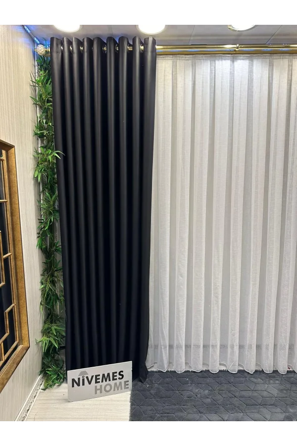 NİVEMESHOME LEINEN 1/3 DICHT GEPILETTES NEUE SAISON TÜLL VORHANG APM