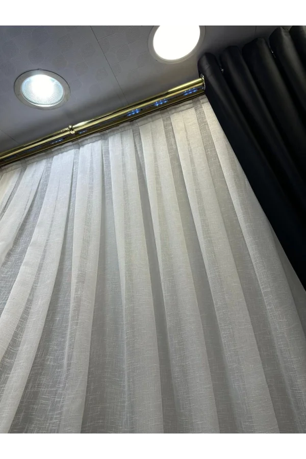 NİVEMESHOME LEINEN 1/3 DICHT GEPILETTES NEUE SAISON TÜLL VORHANG APM