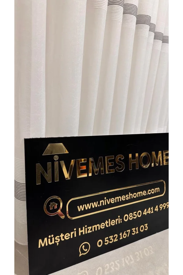 NİVEMESHOME KETEN MAYA W011905.804 1/2,5 SIK PİLELİ TÜL PERDE APM