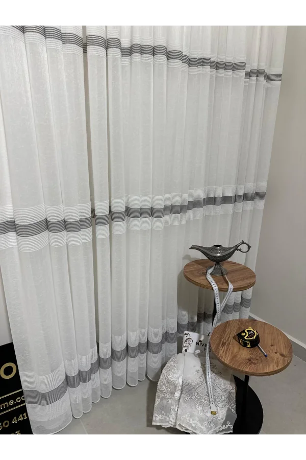 NİVEMESHOME KETEN MAYA W011905.804 1/2,5 SIK PİLELİ TÜL PERDE APM