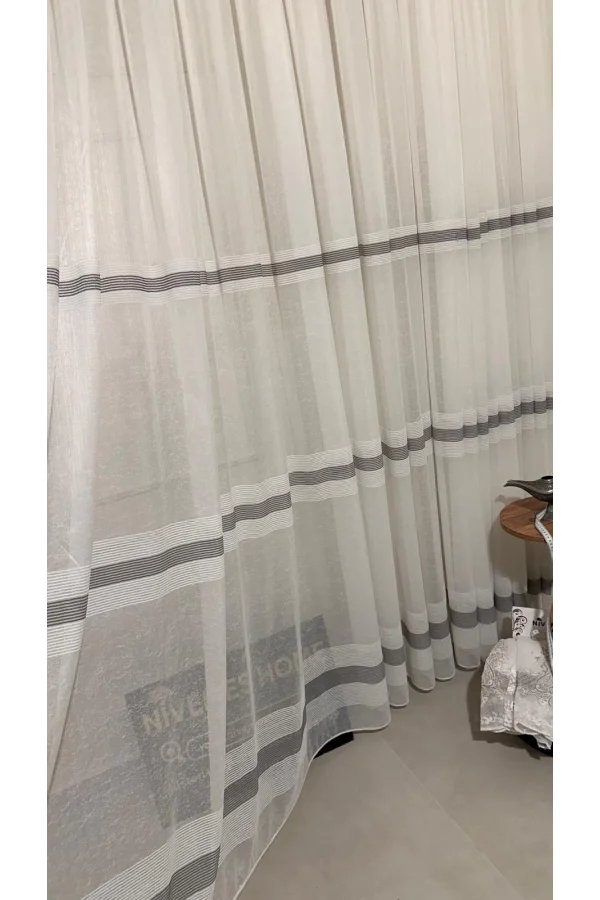 NİVEMESHOME KETEN MAYA W011905.804 1/2,5 SIK PİLELİ TÜL PERDE APM