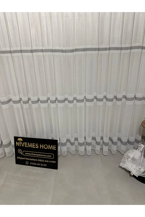 NİVEMESHOME KETEN MAYA W011905.804 1/2,5 SIK PİLELİ TÜL PERDE APM