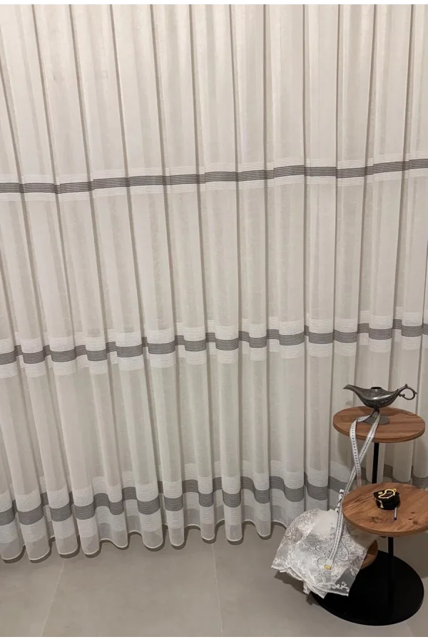 NİVEMESHOME KETEN MAYA W011905.804 1/3 SIK PİLELİ TÜL PERDE APM