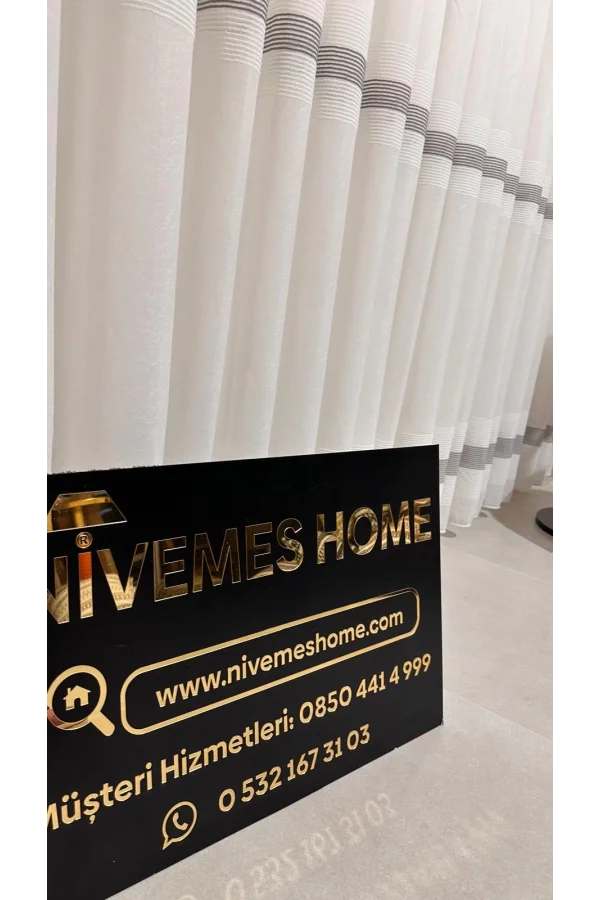 NİVEMESHOME KETEN MAYA W011905.804 1/3 SIK PİLELİ TÜL PERDE APM