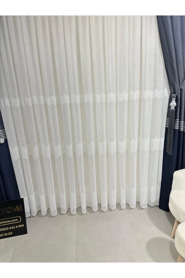 NİVEMESHOME LEINEN VORHANG MIRA W011908.801 1/2,5 ENG GEFALTETER TÜLL VORHANG APM