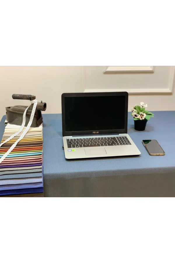 NİVEMESHOME KETEN TREND MASA ÖRTÜSÜ İNDİGO APM