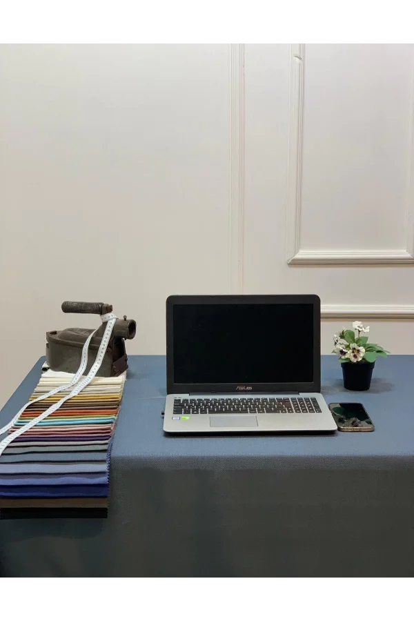 NİVEMESHOME KETEN TREND MASA ÖRTÜSÜ İNDİGO APM