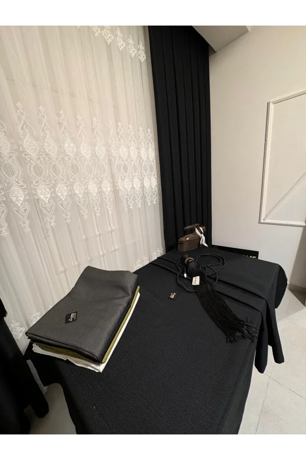 NİVEMESHOME KETEN TREND MASA ÖRTÜSÜ SİYAH  APM