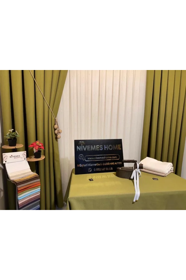 NİVEMESHOME KETEN TREND MASA ÖRTÜSÜ YEŞİL APM