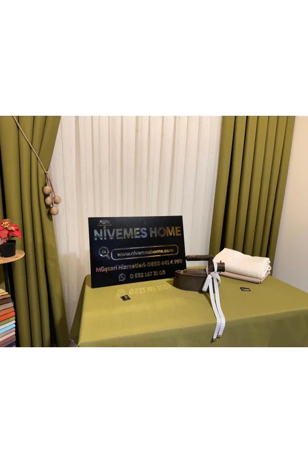 NİVEMESHOME KETEN TREND MASA ÖRTÜSÜ YEŞİL APM