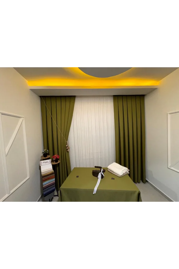 NİVEMESHOME KETEN TREND MASA ÖRTÜSÜ YEŞİL APM