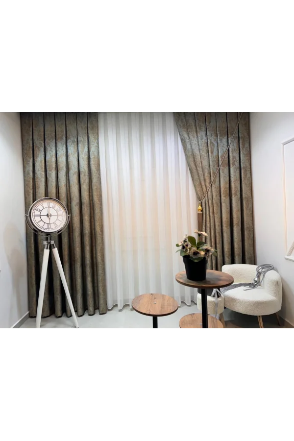 NİVEMESHOME LEINEN VOILE VORHANG EYMES SEZER WÜSTENDESIGN 1/3 DICK GEPLISSIERTE VOILE VORHANG APM