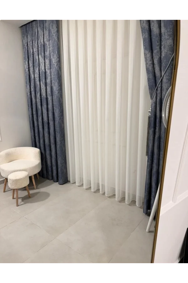 NİVEMESHOME LEINEN VOILE SHEER DESIGN 1/2.5 FOLD TULLE VORHANG APM