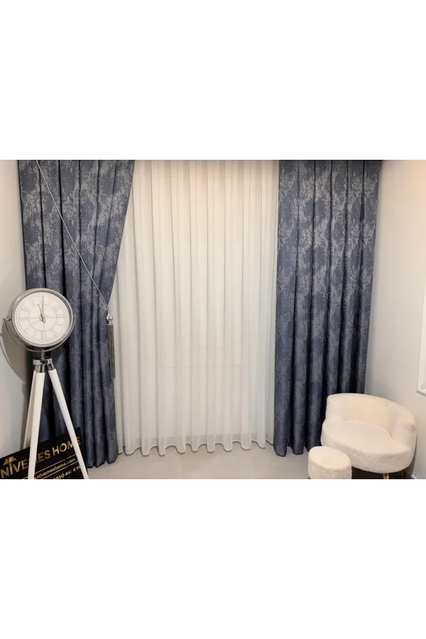 NİVEMESHOME LEINEN VOILE SHEER DESIGN 1/2.5 FOLD TULLE VORHANG APM