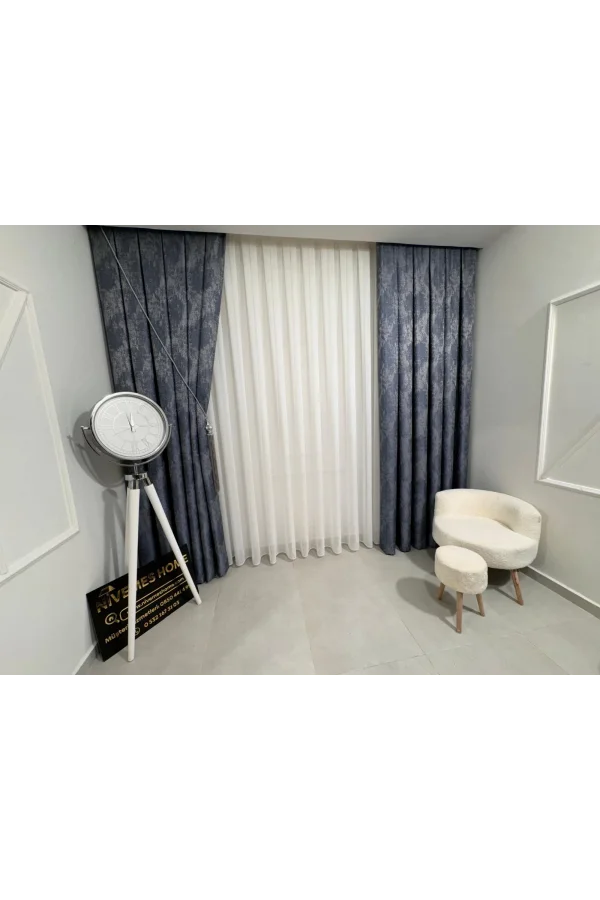 NİVEMESHOME LEINEN VOILE SHEER DESIGN 1/2.5 FOLD TULLE VORHANG APM