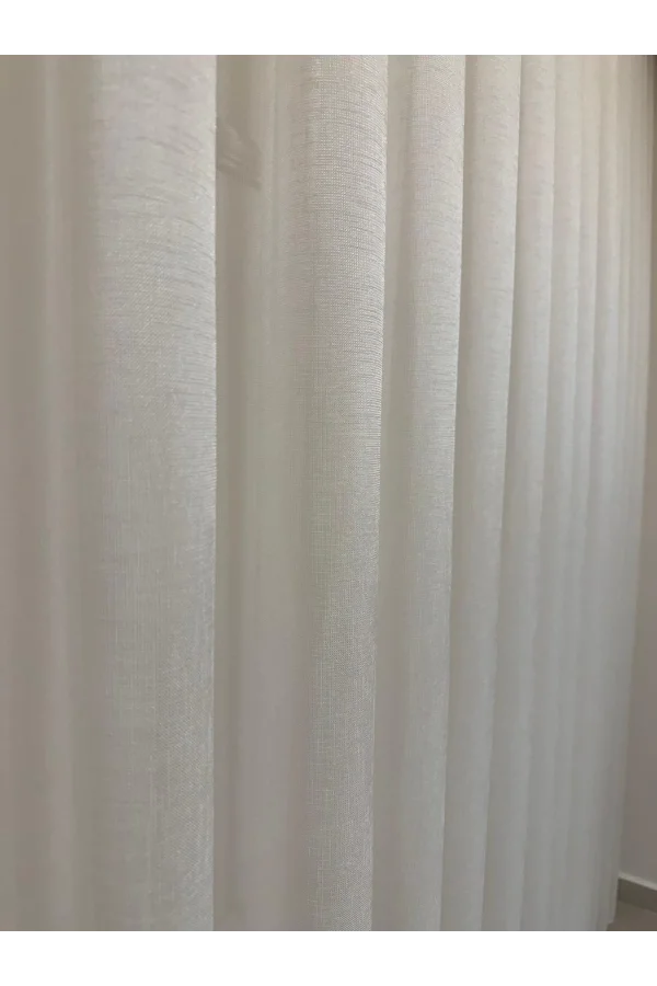 NİVEMESHOME LEINEN VOILE SHEER DESIGN 1/2.5 FOLD TULLE VORHANG APM