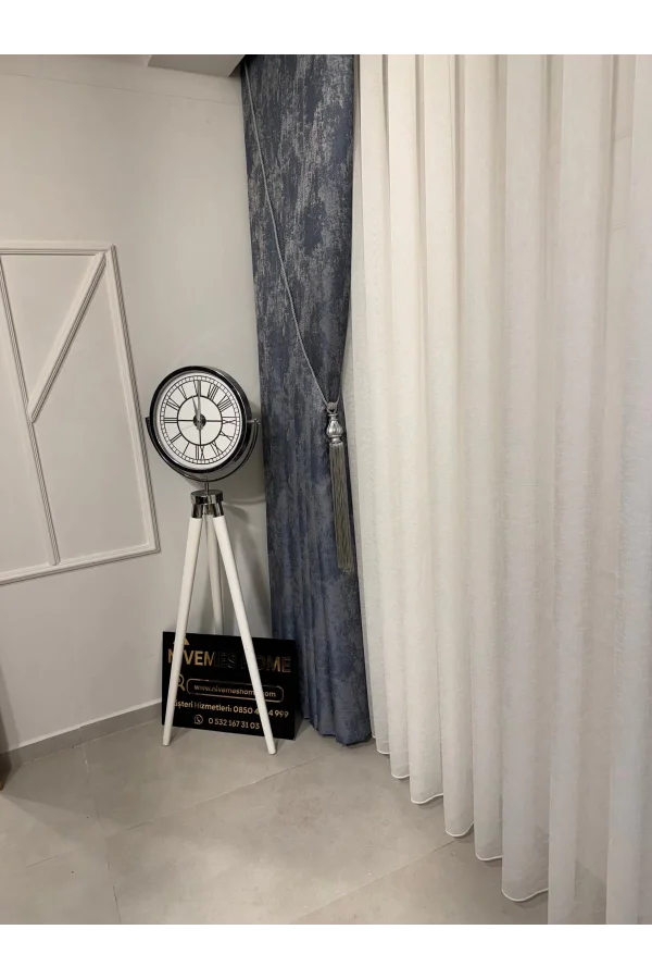 NİVEMESHOME LEINEN VOILE SHEER DESIGN 1/2.5 FOLD TULLE VORHANG APM